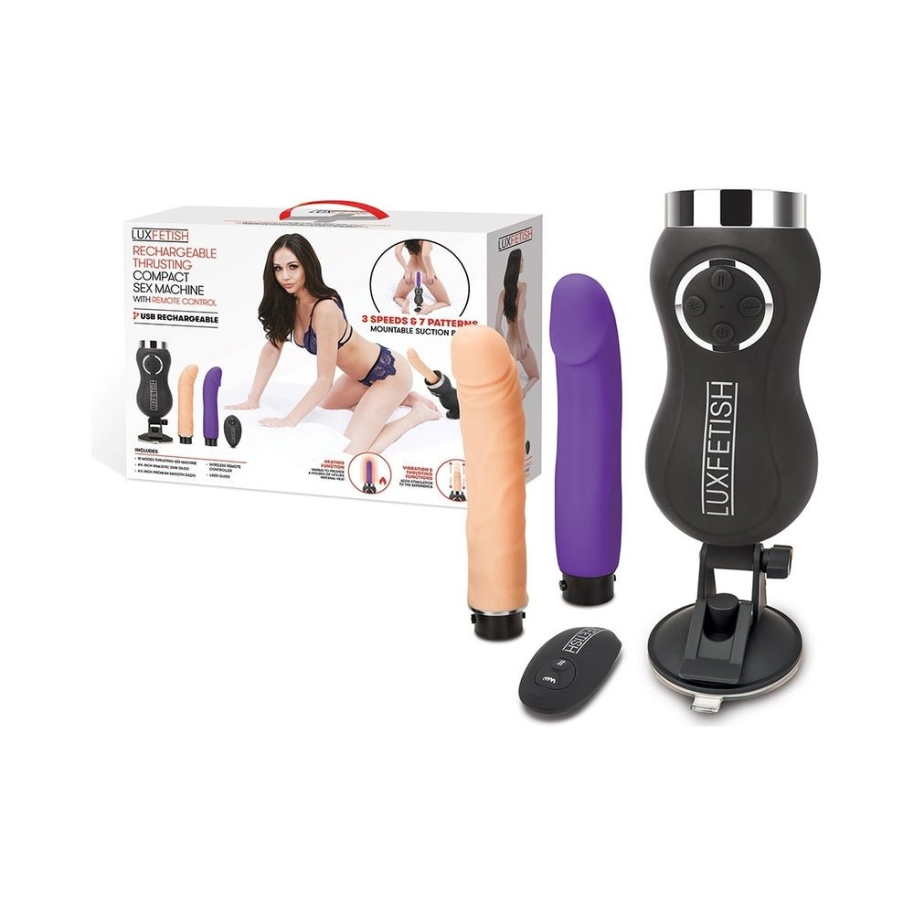 Lux Fetish Rechargeable Thrusting Compact Sex Machine with Remote Control - Image 2