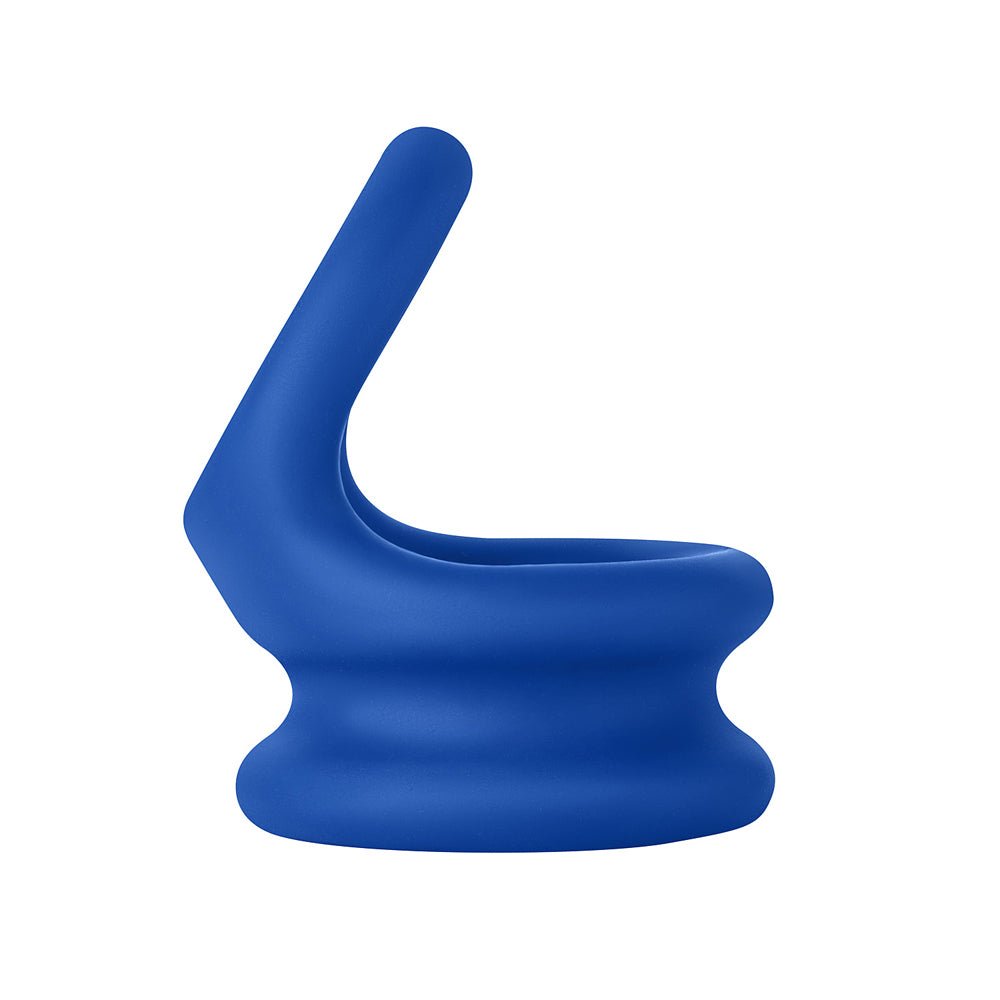 Forto F-20 Liquid Silicone Cockring & Ball Stretcher Small Blue - Image 3