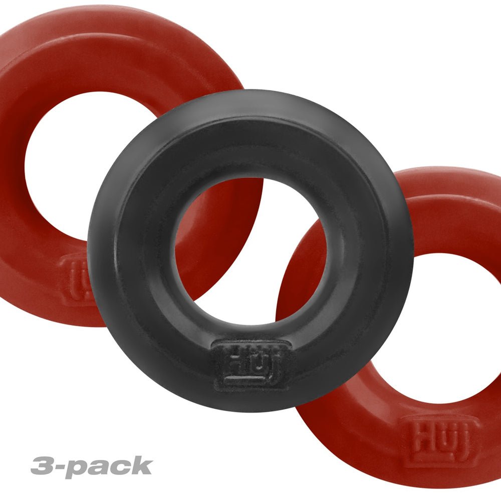 Hunkyjunk HUJ3 C-Ring 3-Pack Cherry/Tar Ice - Image 2