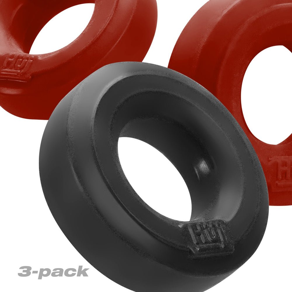 Hunkyjunk HUJ3 C-Ring 3-Pack Cherry/Tar Ice - Image 3