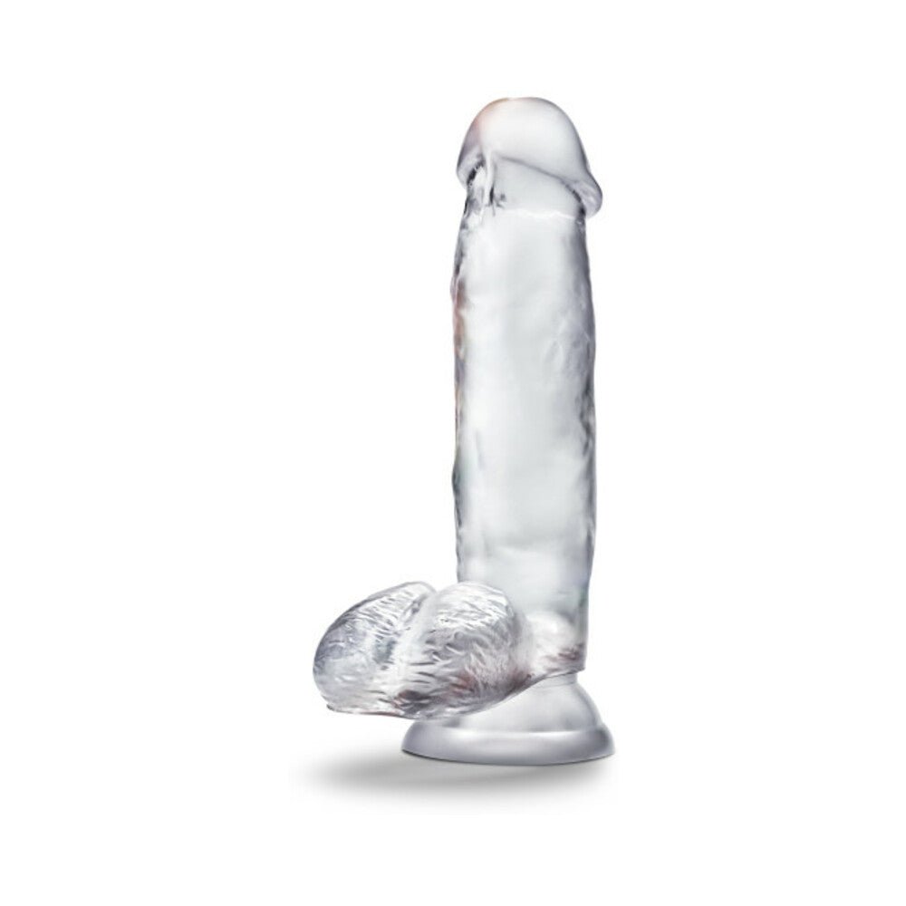 B Yours Diamond Gleam 7 in. Dildo with Balls Clear - Image 2