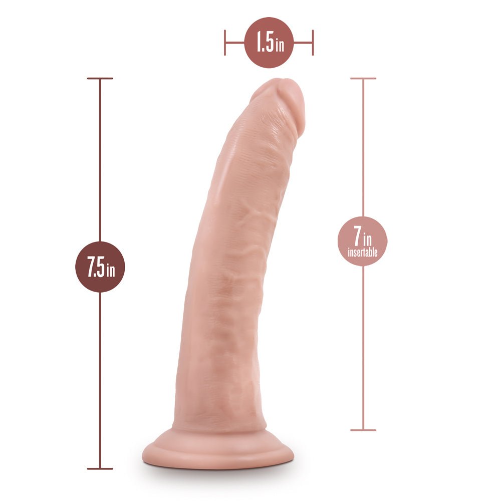 Dr. Skin Plus Realistic 7 in. Triple Density Posable Dildo Beige - Image 6
