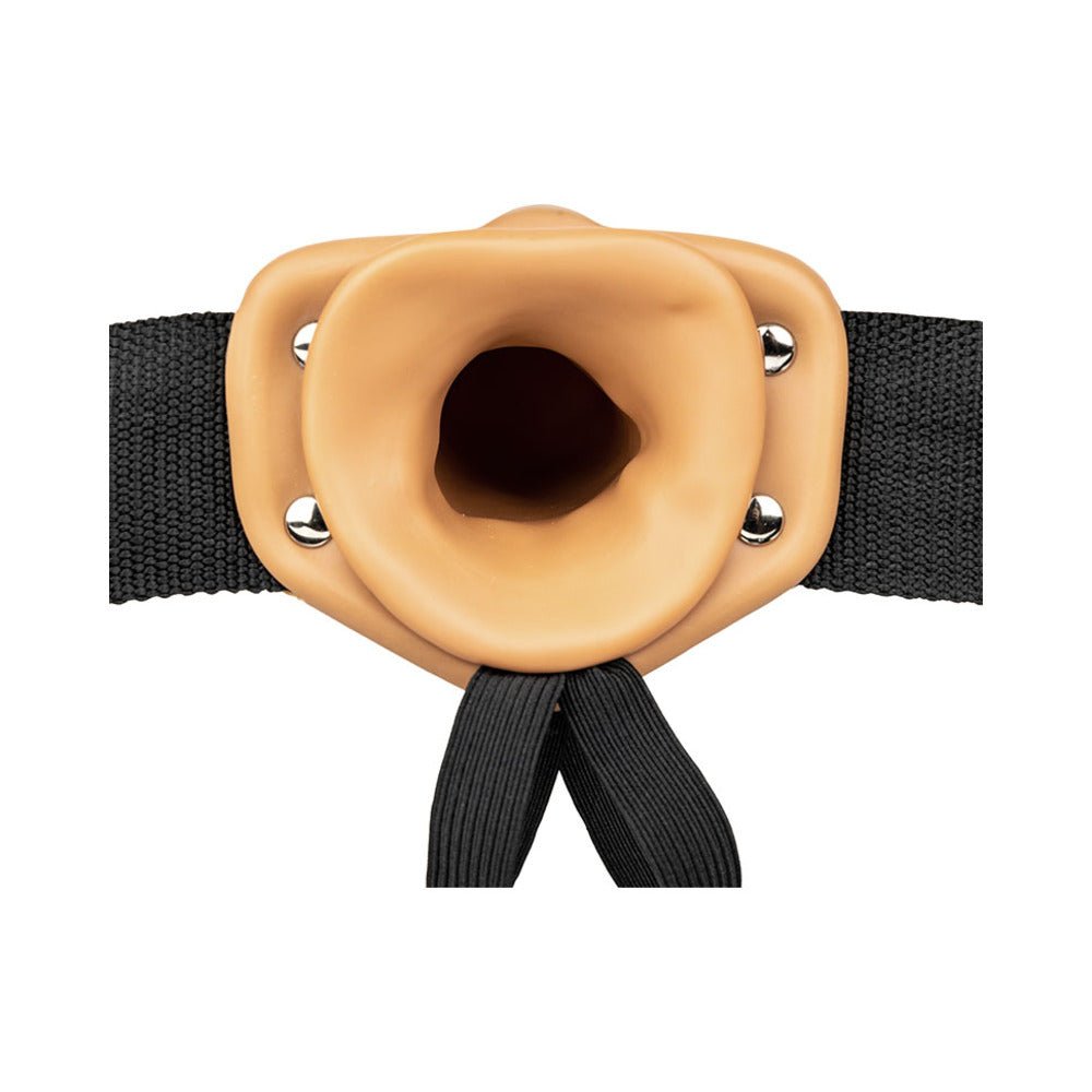 RealRock Realistic 6 in. Hollow Strap-On Tan - Image 5