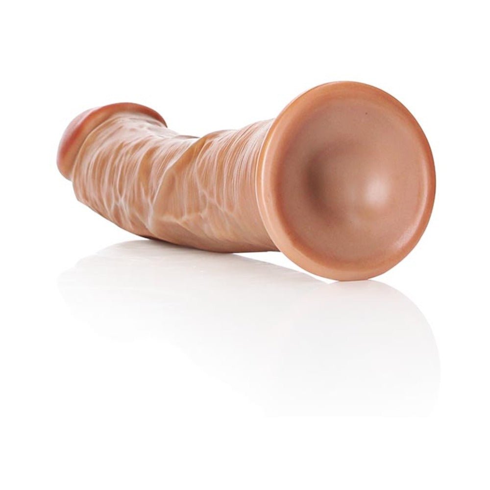 RealRock Realistic 9 in. Curved Dildo With Suction Cup Tan - Image 5