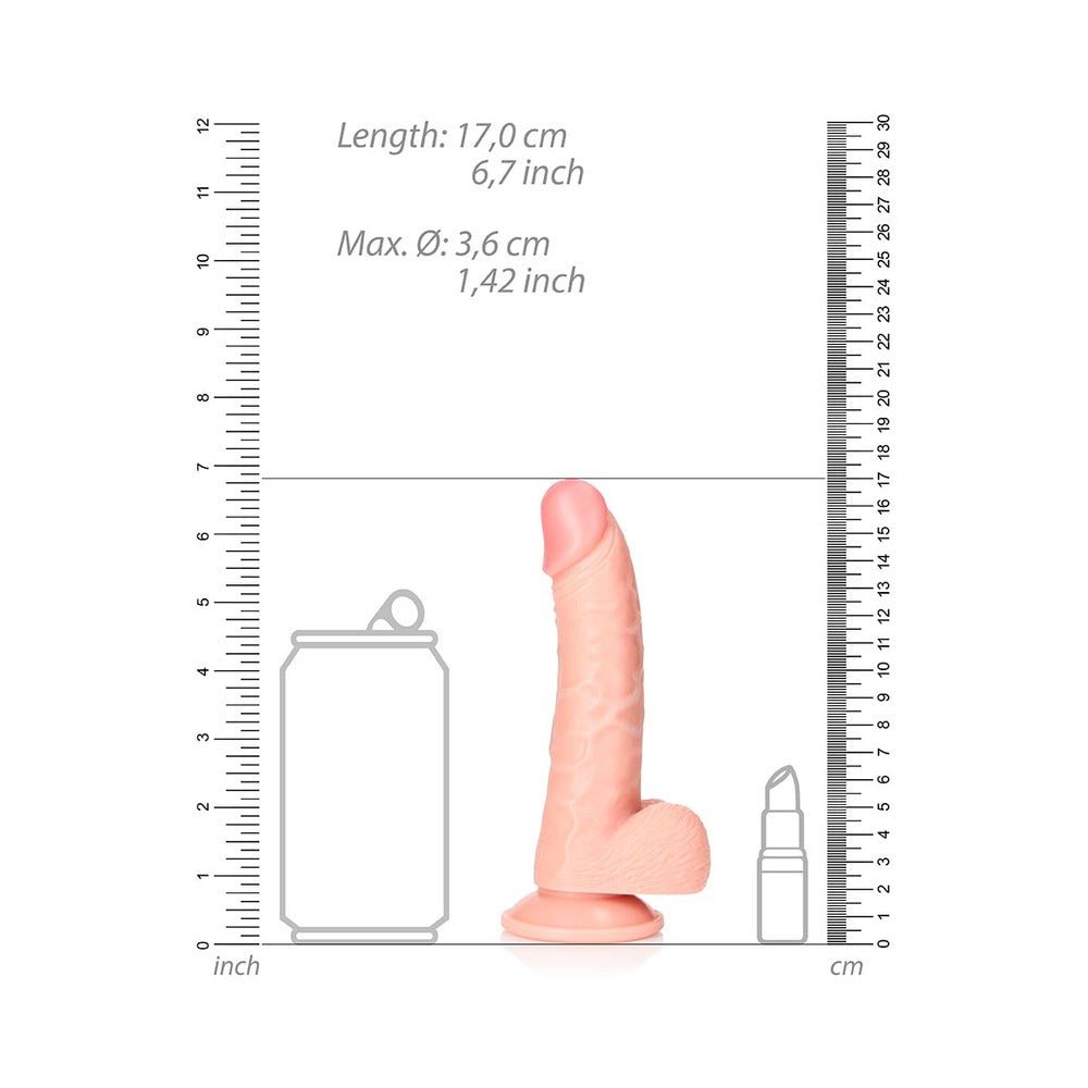 RealRock Realistic 6 in. Curved Dildo With Balls and Suction Cup Flesh - Image 6