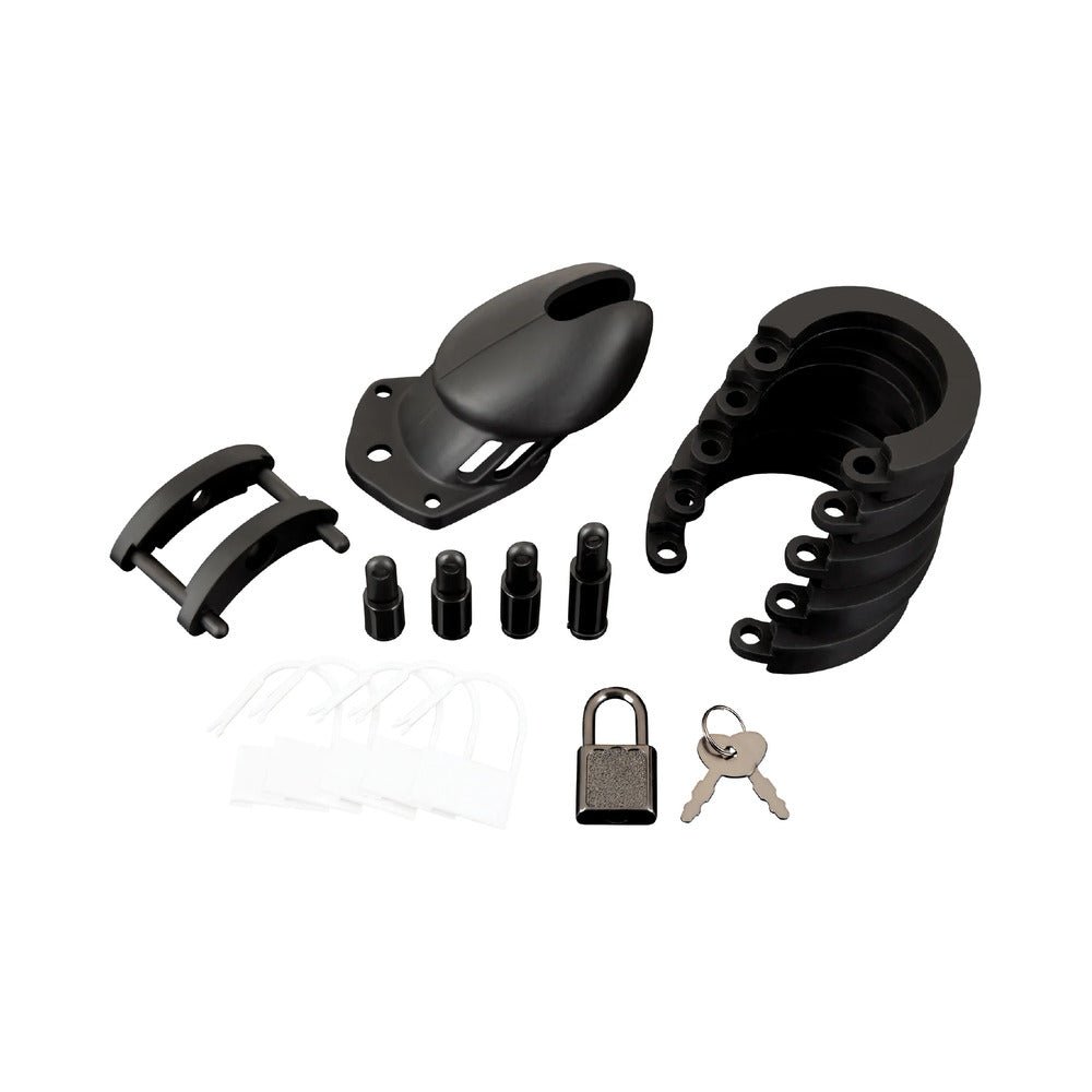 Blue Line Silicone Chastity Cage Black - Image 2
