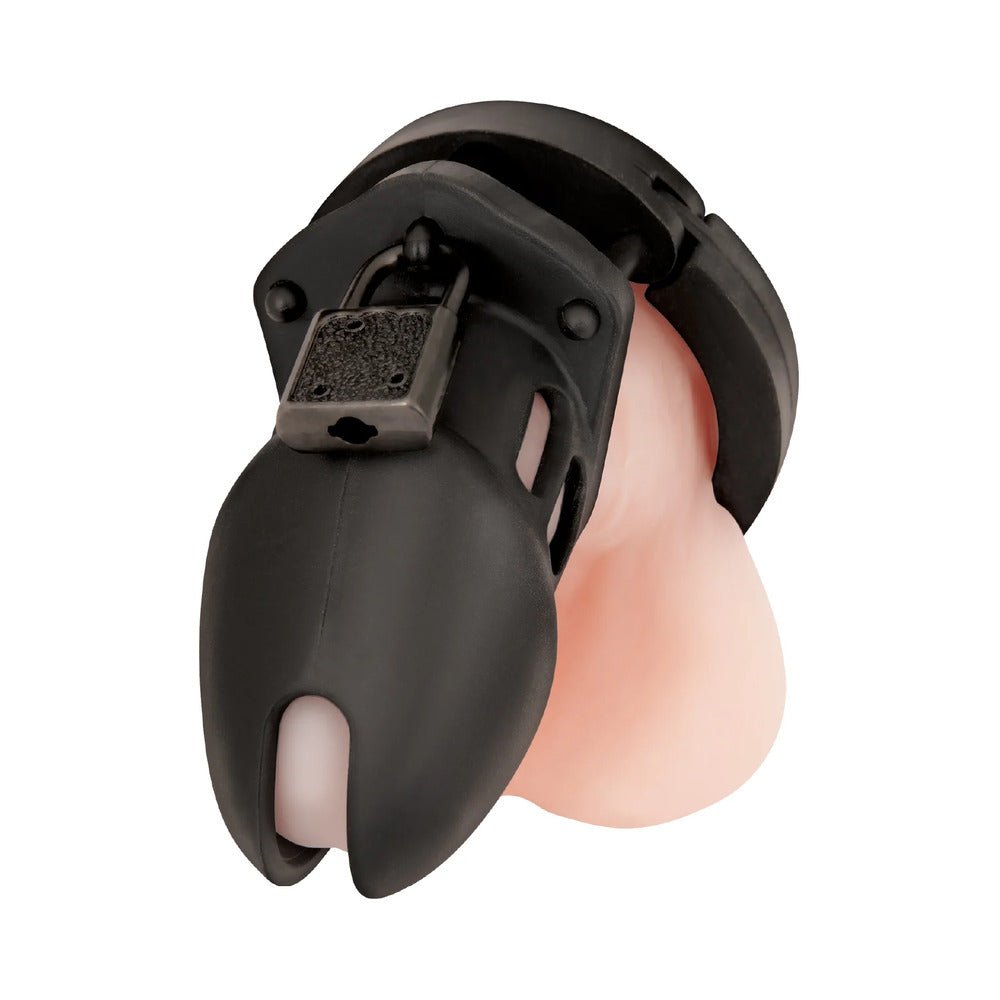 Blue Line Silicone Chastity Cage Black - Image 3