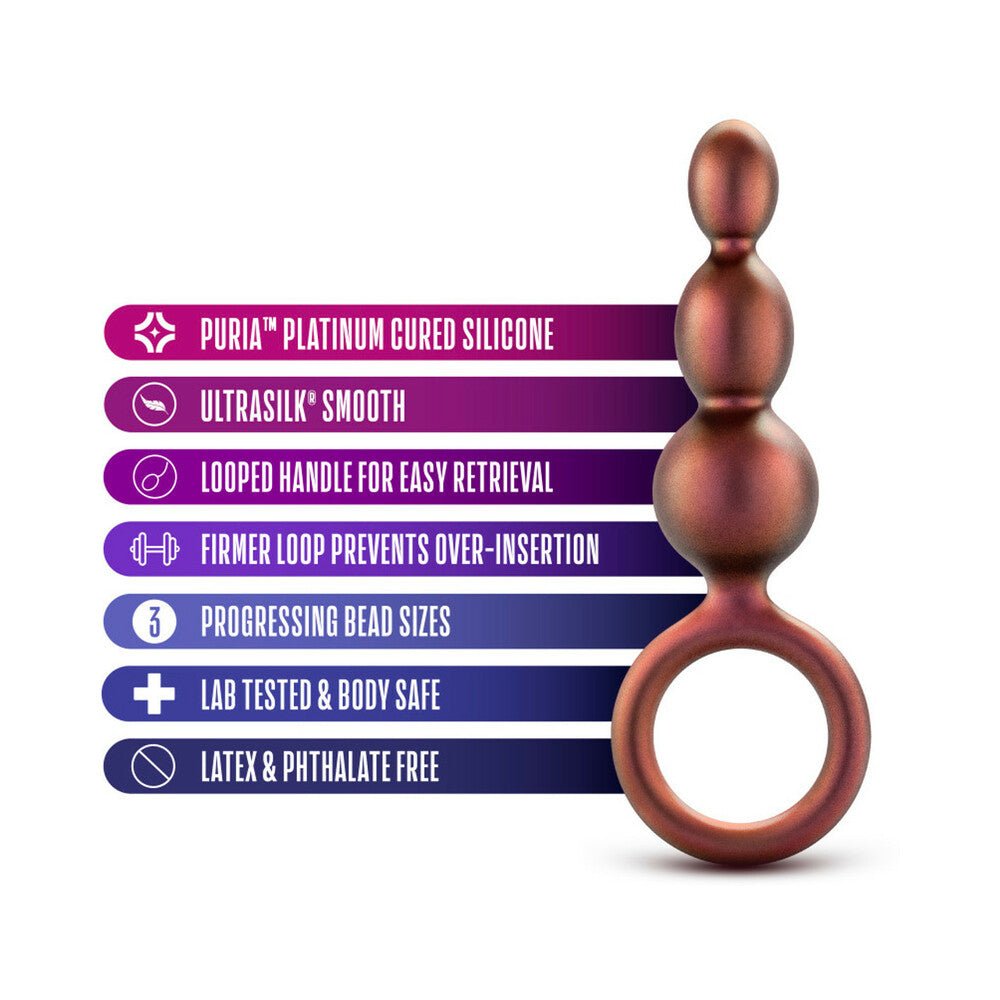 Anal Adventures Matrix Silicone Beaded Loop Plug Copper - Image 5