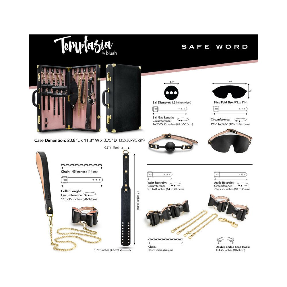 Temptasia Safe Word 10-Piece Bondage Kit with Suitcase Black - Image 3