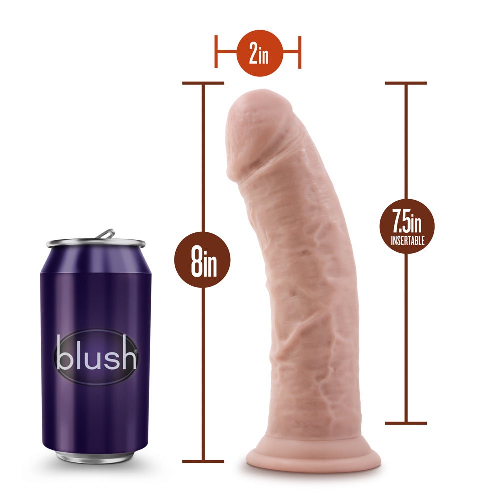 Dr. Skin Plus Thick 8 in. Triple Density Posable Dildo Beige - Image 6