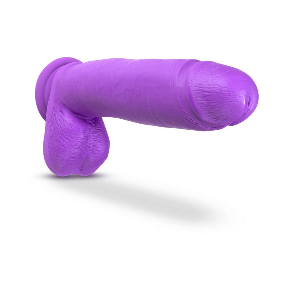 Neo 11 in. Dual Density Dildo with Balls Neon Purple - Image 4