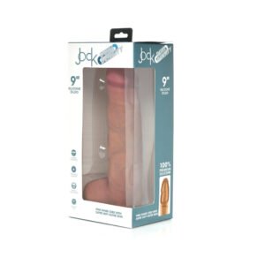 Alternative view of Curve Toys Jock Dual Density 9 in. Silicone Dildo with Balls & Suction Cup Light