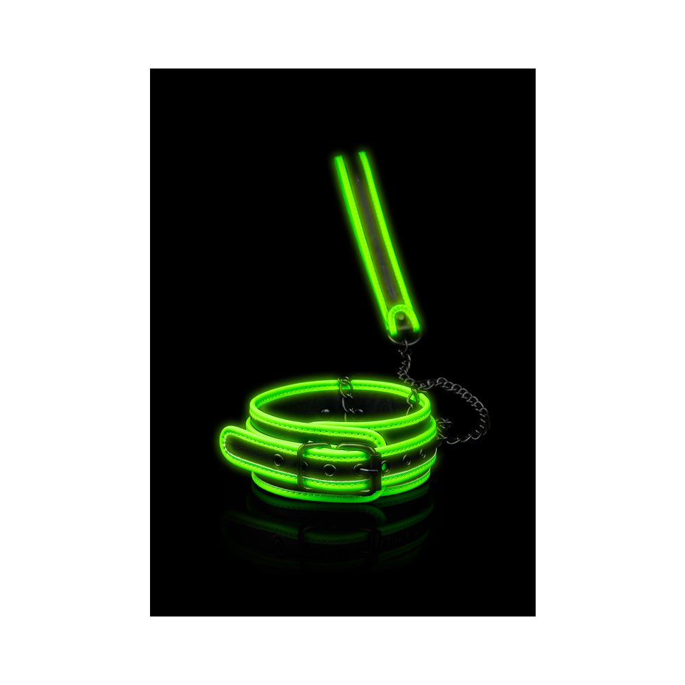 Ouch! Glow in the Dark Collar and Leash Set Neon Green - Image 3