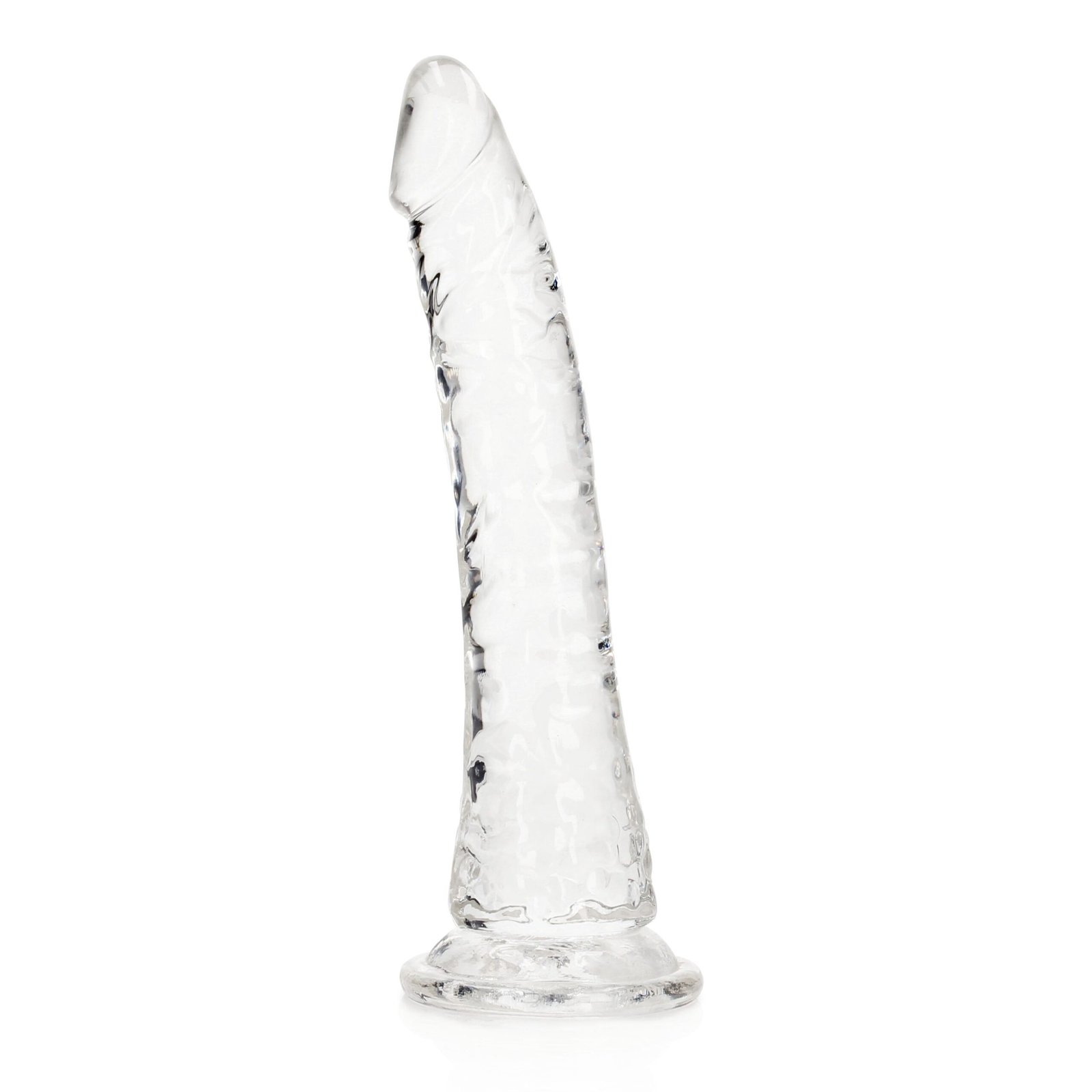 RealRock Crystal Clear Slim 7 in. Dildo Clear - Image 4