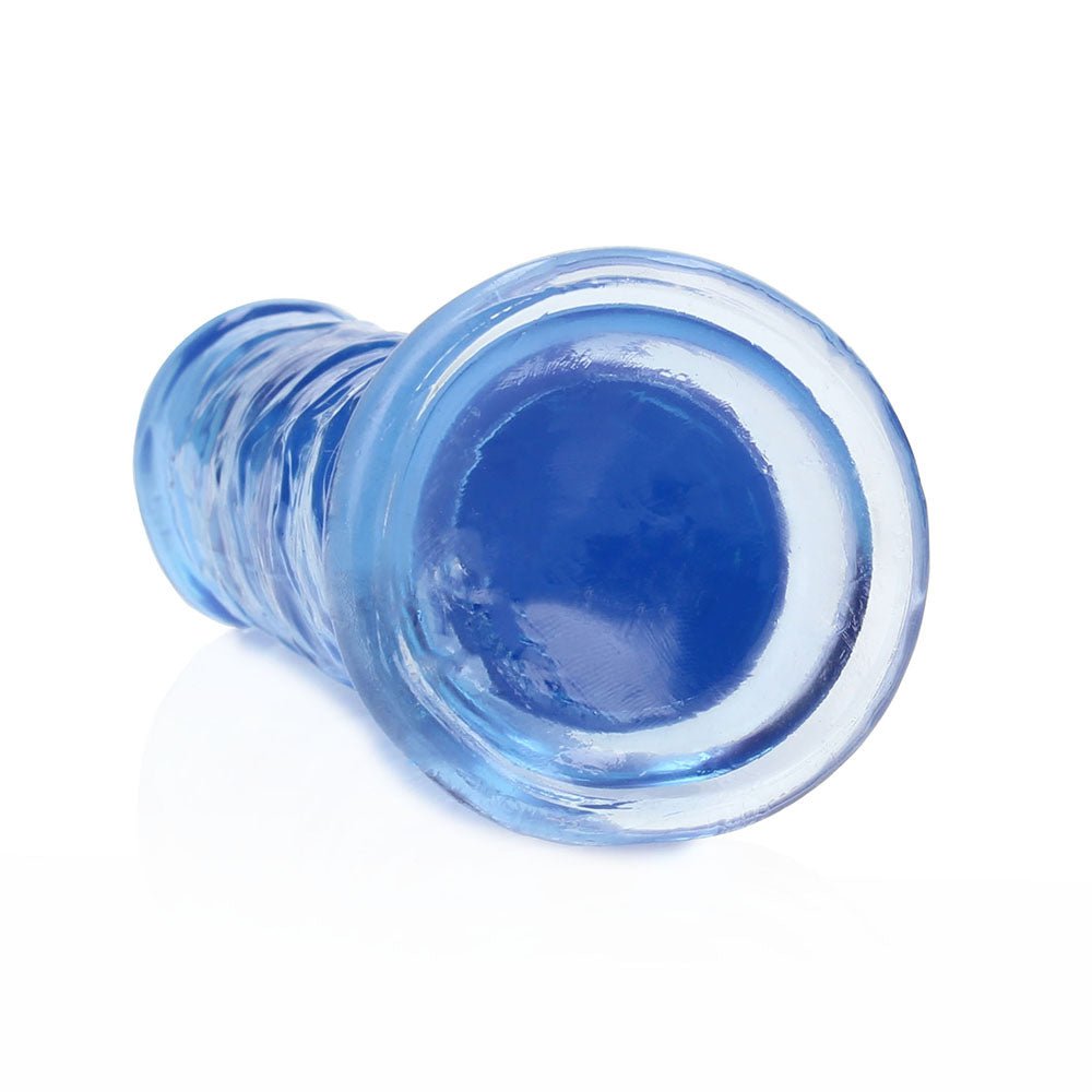RealRock Crystal Clear Straight 7 in. Dildo Without Balls Blue - Image 5