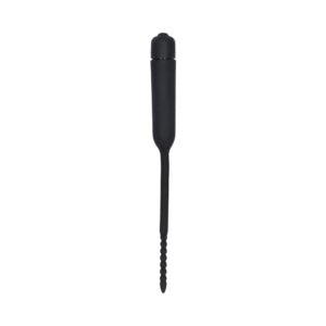 Alternative view of Ouch! Urethral Sounding Silicone Vibrating Bullet Plug With Beaded Tip Black 5.5 mm - 7 mm