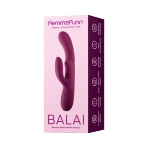 Alternative view of FemmeFunn Balai Rechargeable Silicone Swaying Motion Dual Stimulation Vibrator Dark Fuchsia