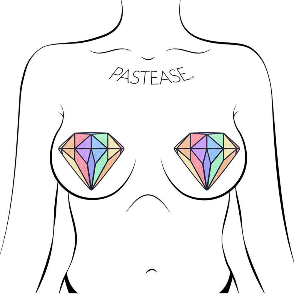 Pastease Gem: Pastel Rainbow Diamond Nipple Pasties - Image 3