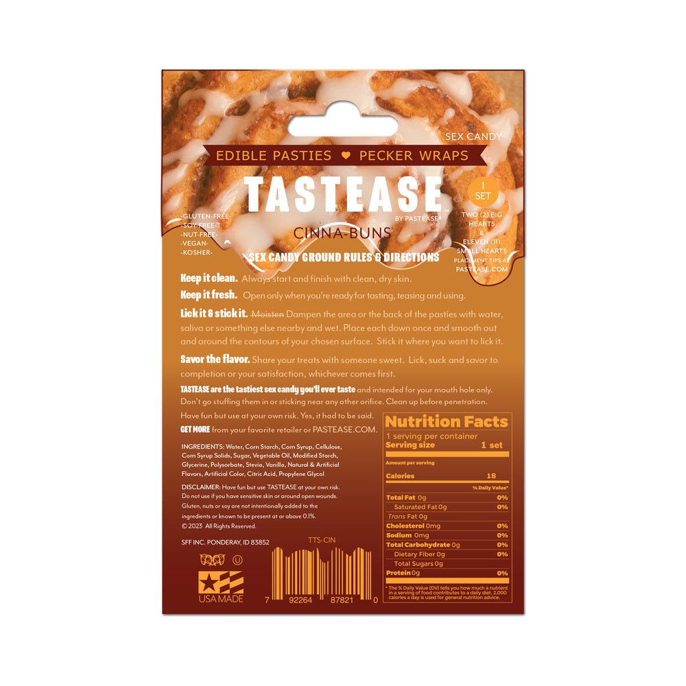 Tastease by Pastease Cinna-Buns Cinnamon Roll Candy Edible Pasties & Pecker Wraps - Image 2