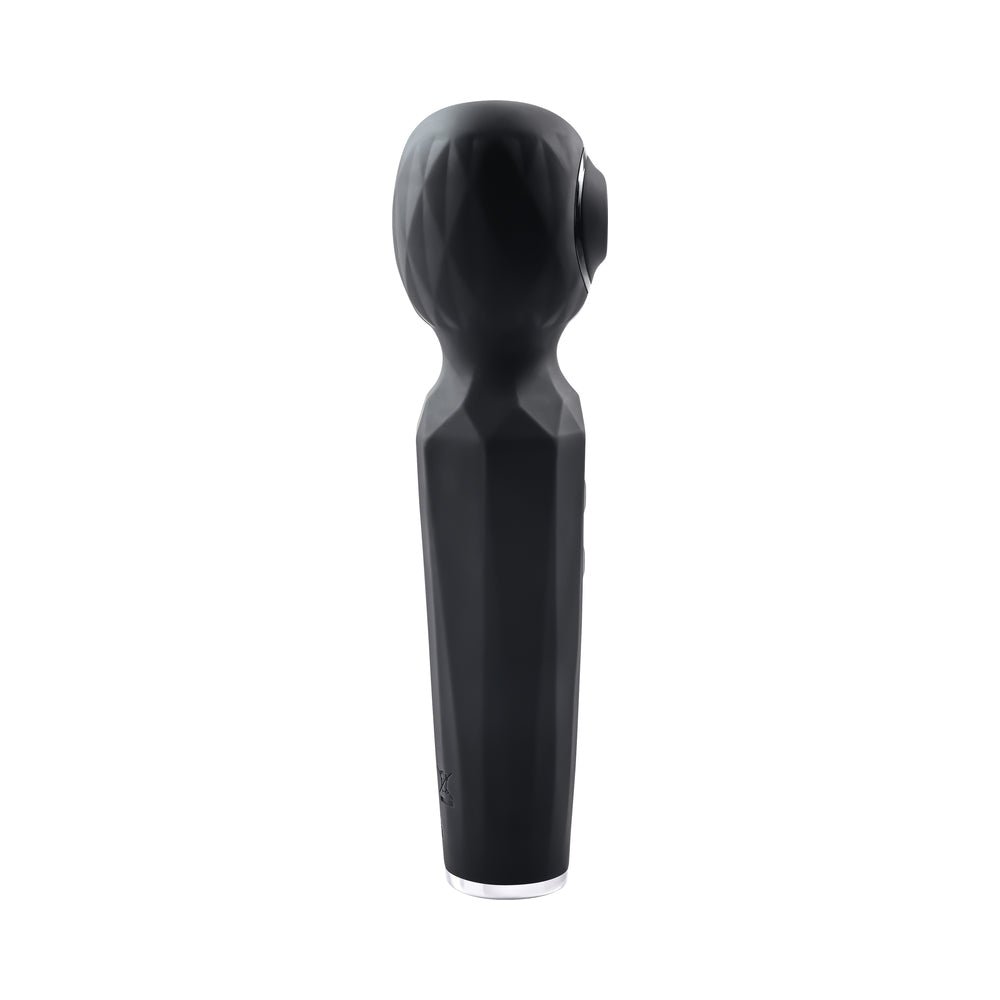 Evolved Rainbow Sucker Light-Up Rechargeable Dual-Function Silicone Suction Wand Vibrator Black - Image 5
