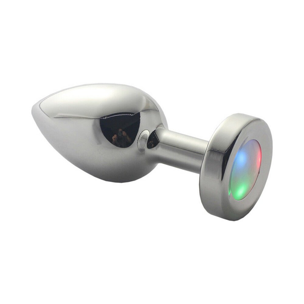 Ple''sur 3-Setting LED Light-Up Metal Anal Plug Small - Image 2
