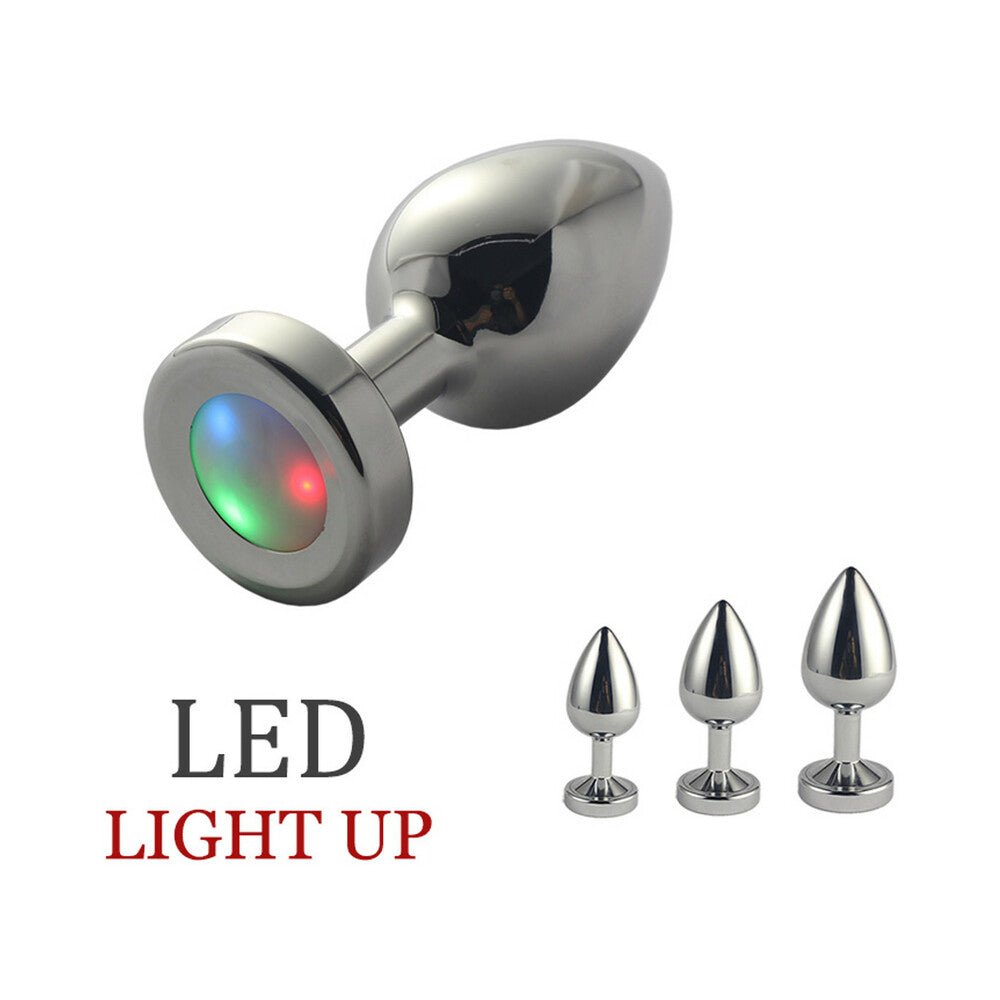 Ple''sur 3-Setting LED Light-Up Metal Anal Plug Small - Image 5