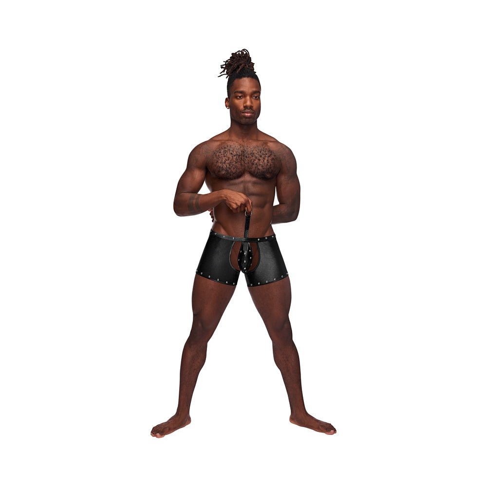 Male Power Fetish Poseidon Chap-Style Short Black L/XL - Image 4