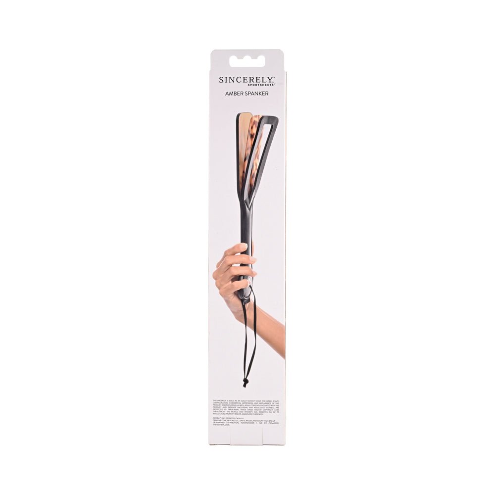 Sincerely, Sportsheets Amber Layered Spanker Tortoiseshell - Image 6