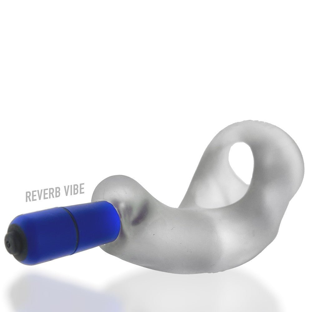 Hunkyjunk Buzzfuck Cock & Ball Sling with Taint Vibrator Clear Ice - Image 6