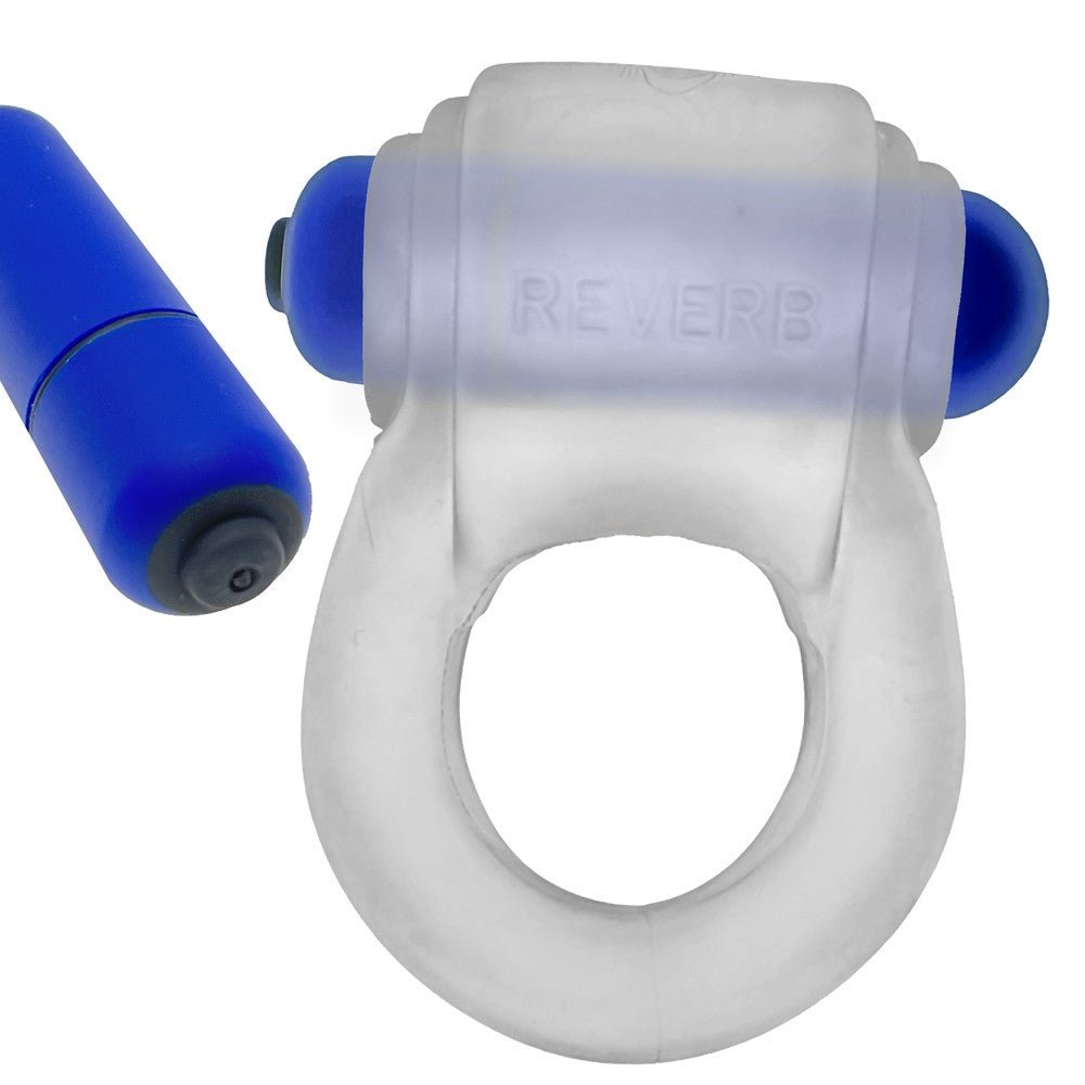 Hunkyjunk Revring Cockring with Bullet Vibrator Clear Ice - Image 7