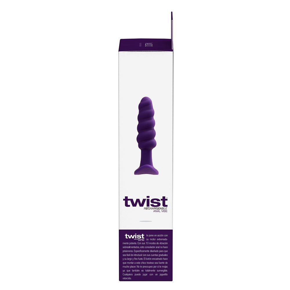 VeDO Twist Rechargeable Silicone Vibrating Anal Plug Purple - Image 7