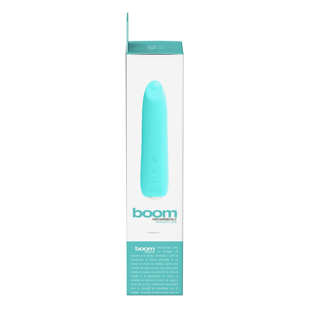 VeDO Boom Rechargeable Warming Silicone Slimline Vibrator Turquoise - Image 6