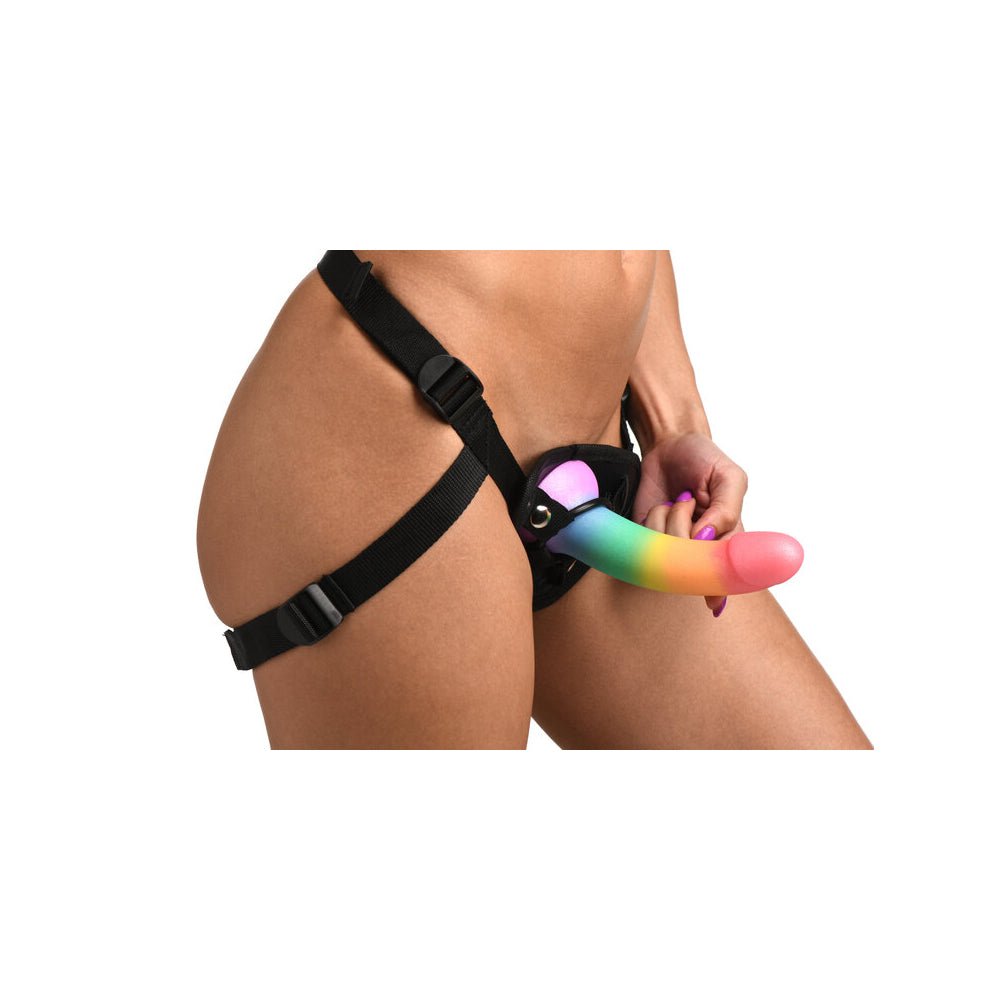 Simply Sweet Swirl 6.5 in. Silicone Dildo Rainbow - Image 8