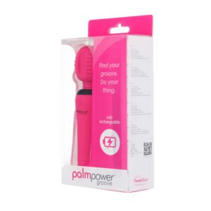 Alternative view of PalmPower Groove Rechargeable Silicone Mini Wand Massager Fuchsia