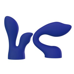 Alternative view of PalmPower PalmSensual Attachments 2-Piece Silicone Massager Heads Blue