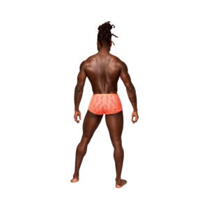 Alternative view of Male Power Rude Awakening Cheeky Cutout Short Neon Orange M