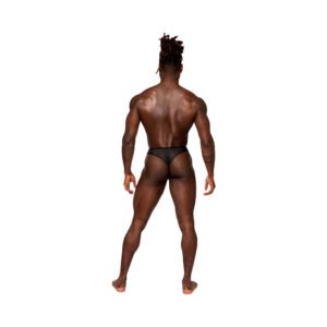 Alternative view of Male Power Sassy Lace Open Ring Thong Black S/M