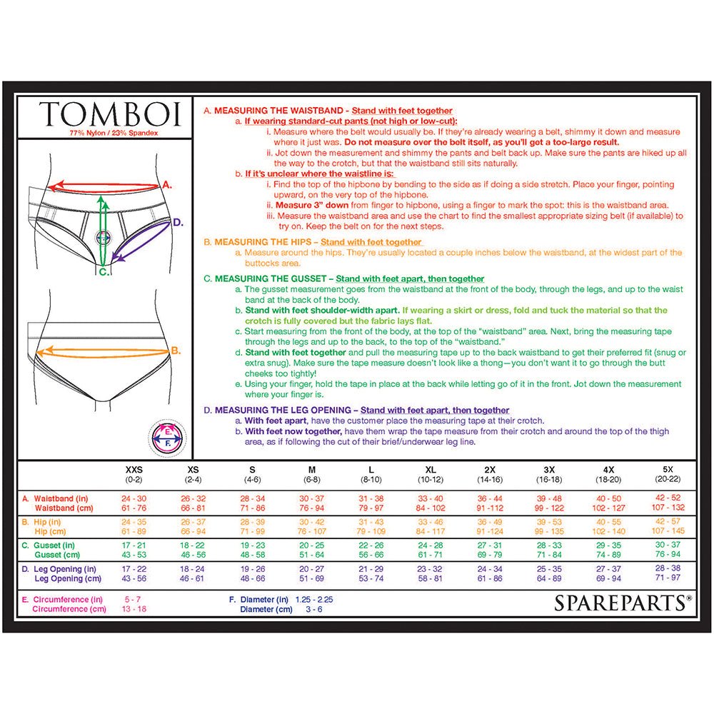 SpareParts Tomboi Nylon Briefs Harness Black Size 2XL - Image 9