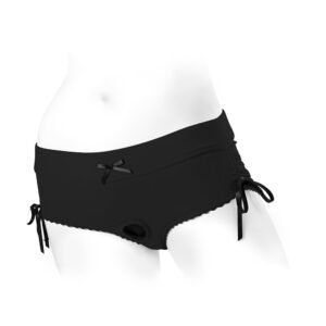 Alternative view of SpareParts Sasha Cinch Booty Short Harness Black Size XS