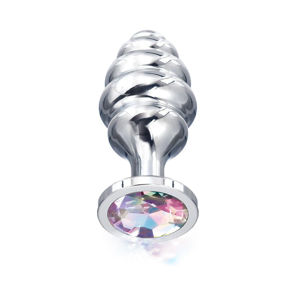 Nixie Ribbed Metal Butt Plug Honey Dipper Small - Image 2