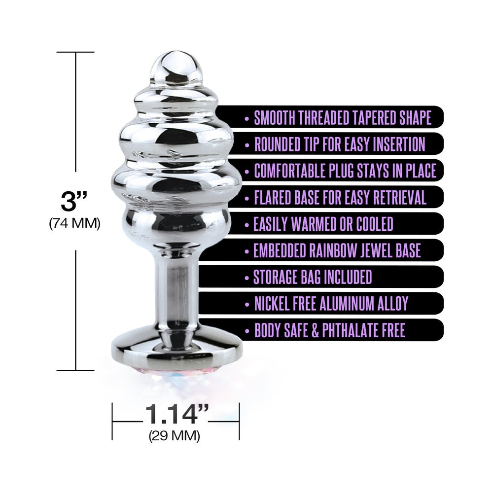 Nixie Ribbed Metal Butt Plug Honey Dipper Small - Image 3
