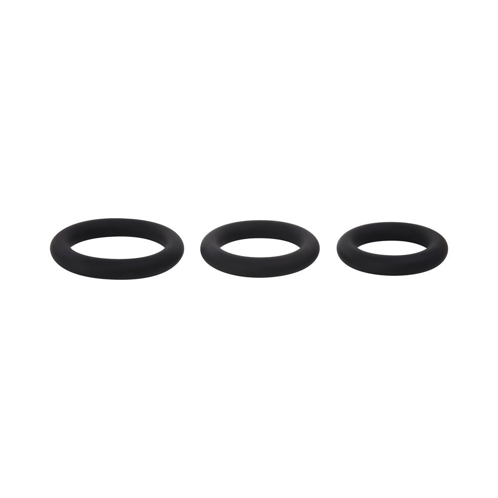 Selopa 3 Ring Circus Cock Ring Set Silicone Black - Image 5