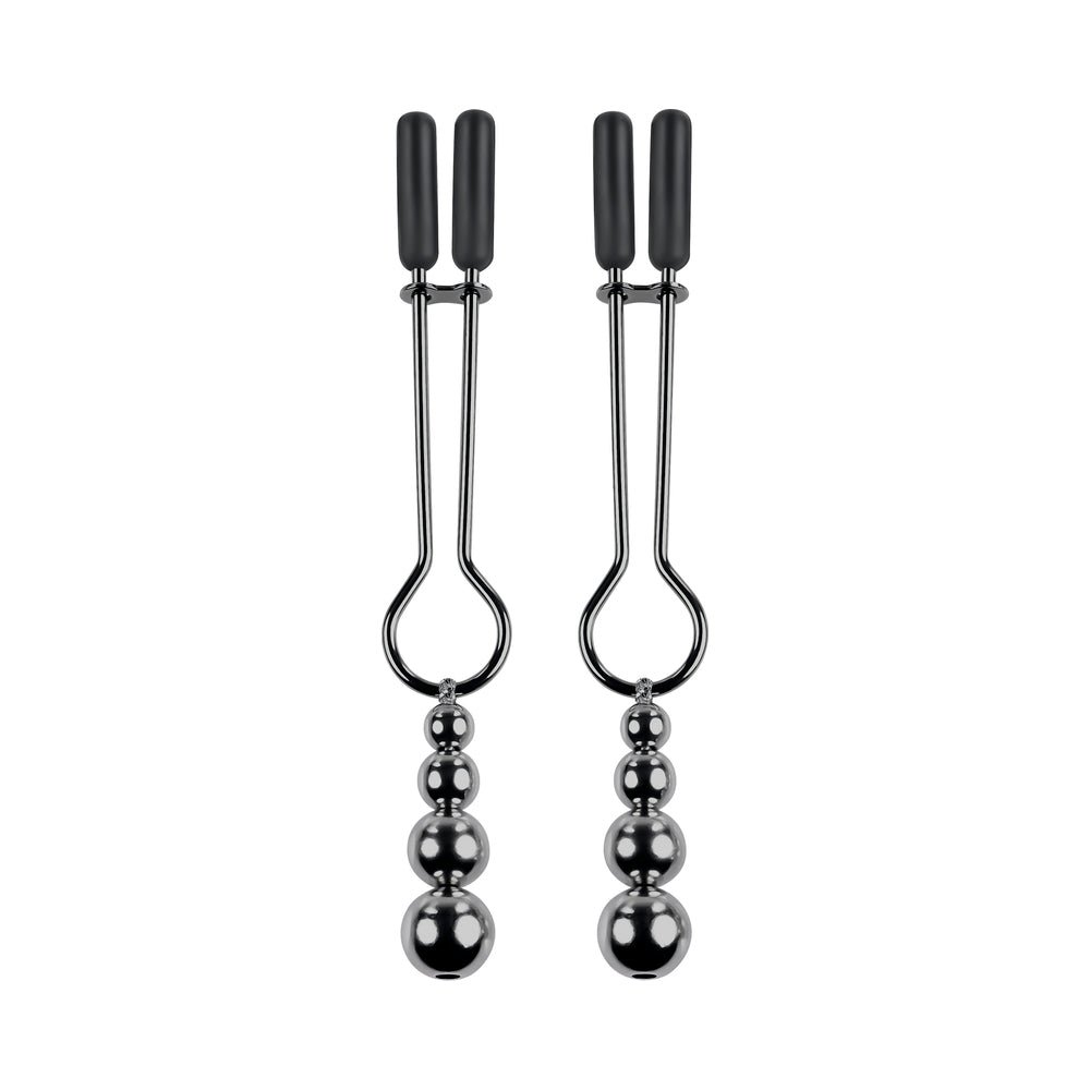 Selopa Beaded Nipple Clamps Stainless Steel Black Chrome - Image 2