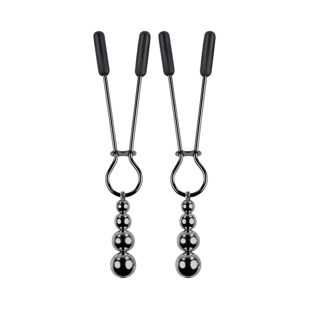 Selopa Beaded Nipple Clamps Stainless Steel Black Chrome - Image 3