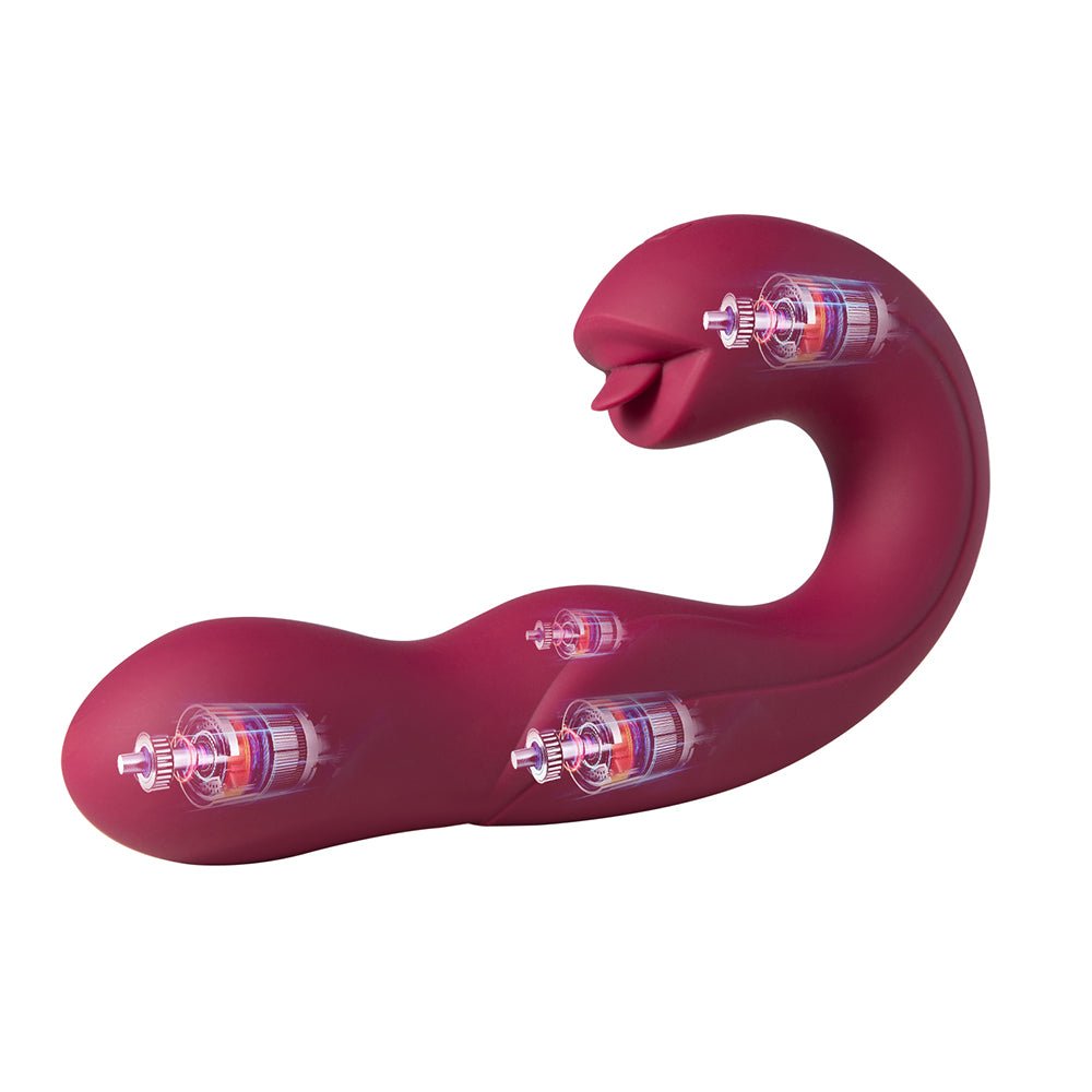 Honey Play Box Joi Pro Rotating Head G-Spot Vibrator and Clit Licker Remote Controlled Maroon - Image 5