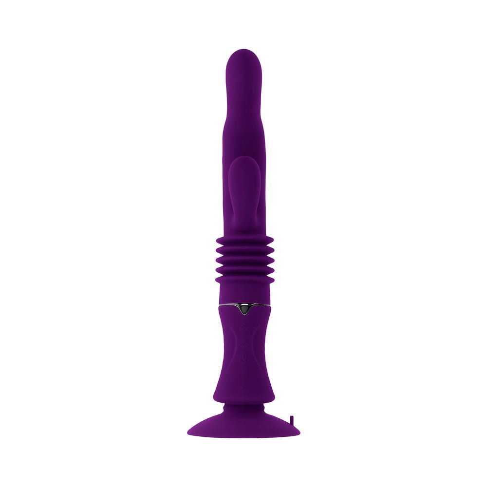 Playboy Hoppy Ending Rechargeable Silicone Thrusting Rabbit Vibrator Acai - Image 6