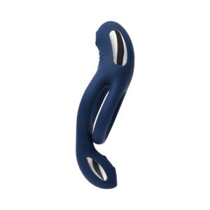 Alternative view of Zero Tolerance Ring Around the Rosy Rechargeable Vibrating Dual C-Ring Silicone Blue
