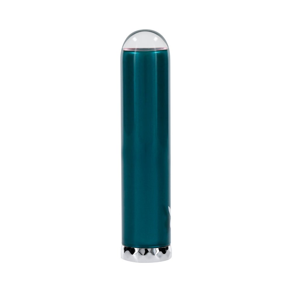 Playboy Emerald Rechargeable Vibrating Glass Mini Vibe Deep Teal - Image 4