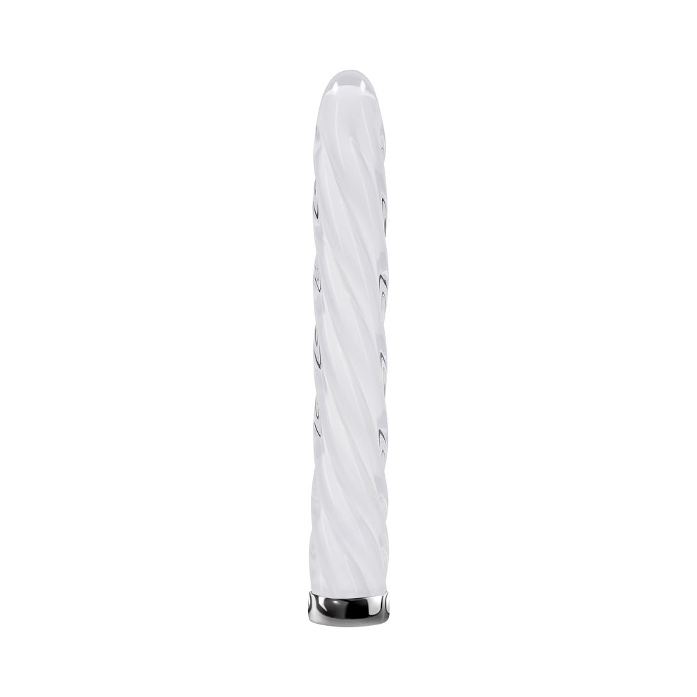 Playboy In A Twist Rechargeable Glass Vibrator White - Image 4