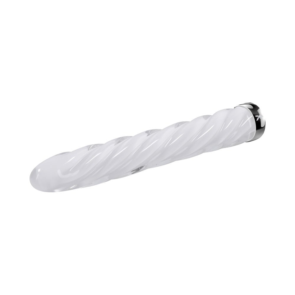 Playboy In A Twist Rechargeable Glass Vibrator White - Image 6